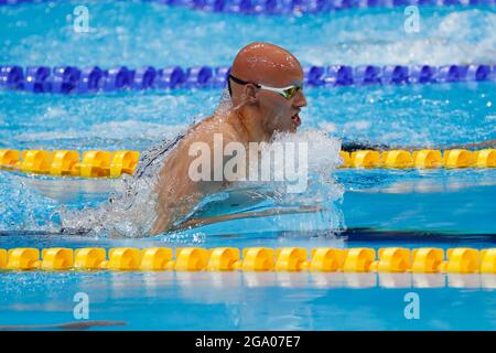 Tokyo, Kanto, Japan. 28th July, 2021. Matti Mattsson (FIN) in the men's 200m breaststroke semifinals during the Tokyo 2020 Olympic Summer Games at Tokyo Aquatics Centre. (Credit Image: © David McIntyre/ZUMA Press Wire) Stock Photo