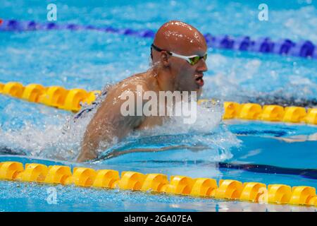 Tokyo, Kanto, Japan. 28th July, 2021. Matti Mattsson (FIN) in the men's 200m breaststroke semifinals during the Tokyo 2020 Olympic Summer Games at Tokyo Aquatics Centre. (Credit Image: © David McIntyre/ZUMA Press Wire) Stock Photo