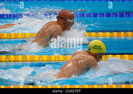 Tokyo, Kanto, Japan. 28th July, 2021. Matti Mattsson (FIN) in the men's 200m breaststroke semifinals during the Tokyo 2020 Olympic Summer Games at Tokyo Aquatics Centre. (Credit Image: © David McIntyre/ZUMA Press Wire) Stock Photo