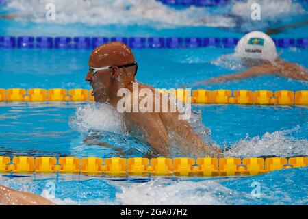 Tokyo, Kanto, Japan. 28th July, 2021. Matti Mattsson (FIN) in the men's 200m breaststroke semifinals during the Tokyo 2020 Olympic Summer Games at Tokyo Aquatics Centre. (Credit Image: © David McIntyre/ZUMA Press Wire) Stock Photo