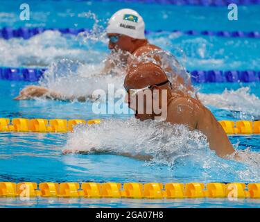 Tokyo, Kanto, Japan. 28th July, 2021. Matti Mattsson (FIN) in the men's 200m breaststroke semifinals during the Tokyo 2020 Olympic Summer Games at Tokyo Aquatics Centre. (Credit Image: © David McIntyre/ZUMA Press Wire) Stock Photo