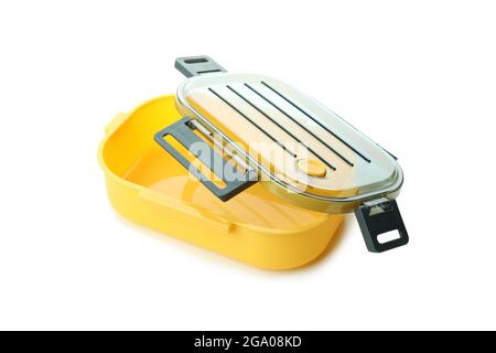 Empty lunch box isolated on white background Stock Photo
