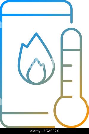 Phone overheating gradient linear vector icon Stock Vector