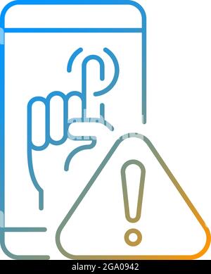Touch display not working gradient linear vector icon Stock Vector