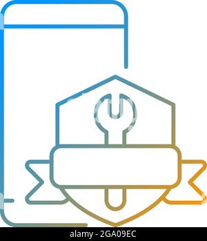 Phone repair warranty gradient linear vector icon Stock Vector