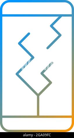 Screen damage gradient linear vector icon Stock Vector