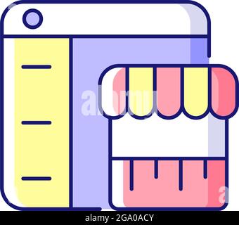 Online marketplace RGB color icon Stock Vector