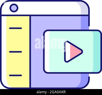 Video platforms RGB color icon Stock Vector