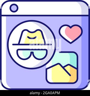 Anonymous social media RGB color icon Stock Vector