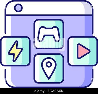 App distribution platforms RGB color icon Stock Vector
