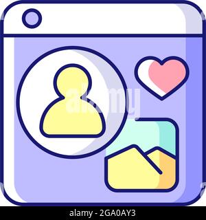 Social networks RGB color icon Stock Vector