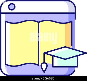 Learning platforms RGB color icon Stock Vector