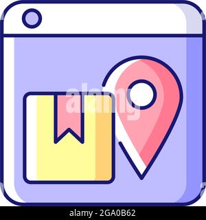 Order tracking RGB color icon Stock Vector