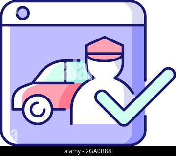 Ride-hailing platforms RGB color icon Stock Vector