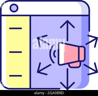 Content distribution platforms RGB color icon Stock Vector