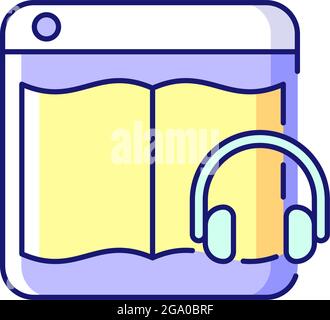 Audiobook online platforms RGB color icon Stock Vector