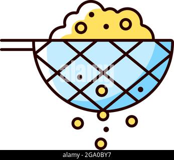 Sift cooking ingredient RGB color icon Stock Vector