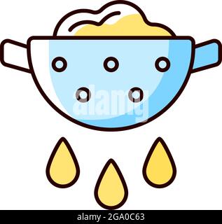 Drain food RGB color icon Stock Vector