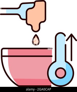 Melt cooking ingredient RGB color icon Stock Vector