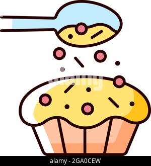 Sprinkle for baking RGB color icon Stock Vector