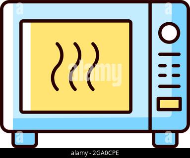 Microwave RGB color icon Stock Vector