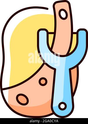 Peel potato RGB color icon Stock Vector