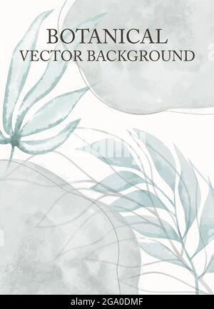 abstract soft botanical watercolor background for posters or cards, vector illustration Stock Vector