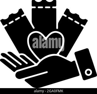 Charitable lottery game black glyph icon Stock Vector