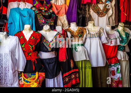A beautiful selections of local Mexican souvenir objects to be founded in Nuevo Progreso Stock Photo