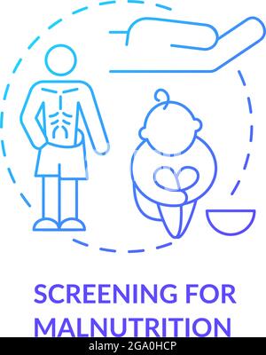 Screening for malnutrition concept icon. Stock Vector
