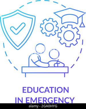 Education in emergency concept icon. Stock Vector
