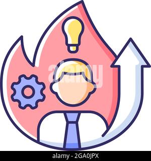 Increased motivation RGB color icon Stock Vector