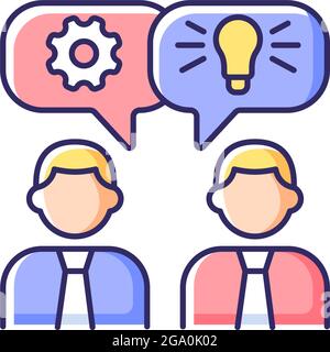 Brainstorming RGB color icon Stock Vector