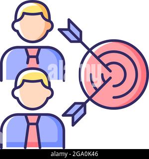 Common goal RGB color icon Stock Vector