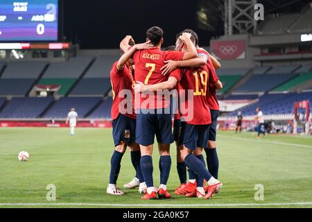 Saitama, Japan. 28th July, 2021. during the Men's Olympic Football Tournament Tokyo 2020 match between Spain an Argentina at Saitama Stadium, Saitama, Japan Credit: SPP Sport Press Photo. /Alamy Live News Stock Photo