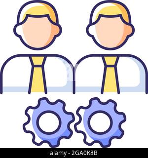 Collaboration RGB color icon Stock Vector