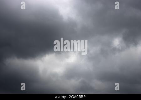 Dramatic dark cloudy sky before the storm Stock Photo