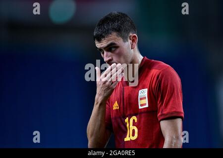 SAITAMA, JAPAN - JULY 28: Pedri of Spain during the Tokyo 2020 Olympic Mens Football Tournament match between Spain and Argentina at Saitama Stadium on July 28, 2021 in Saitama, Japan (Photo by Pablo Morano/Orange Pictures) Stock Photo