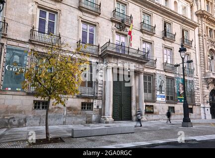 San Fernando Royal Academy of Fine Arts, located in Alcala Street. Madrid. Spain. Stock Photo