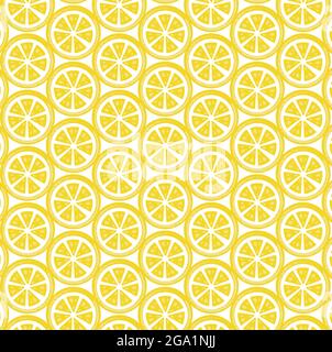 Yellow Lemon slice seamless repeating vector patten Stock Vector