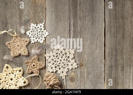 Winter Holiday Background Handmade Wooden Snowflakes Hand Made Crafts  Christmas Stock Photo by ©hurricanehank 326278134