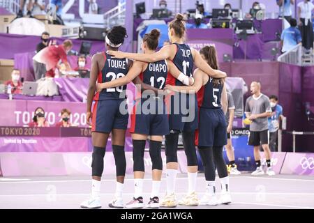 Tokyo, Japan. 24th July, 2021. French Team during the Olympic Games Tokyo 2020, USA-FRANCE on July 24, 2021 at Aomi Urban Sports Park in Tokyo, Japan - Photo Ann-Dee Lamour/CDP MEDIA/DPPI/LiveMedia Credit: Independent Photo Agency/Alamy Live News Stock Photo