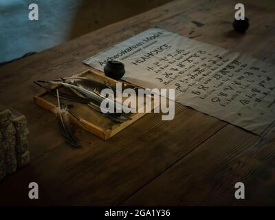 Czech republic, Velehrad,Modra , 25 july 2021: Old Church Slavonic Alphabet photo Stock Photo
