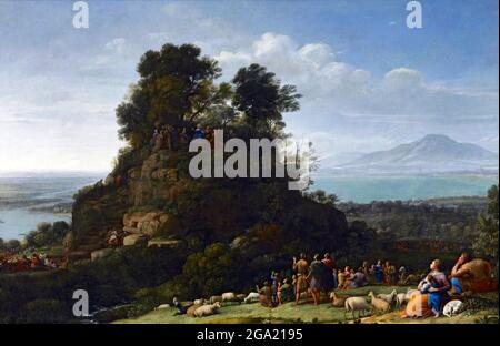 Claude Lorrain. Sermon on the Mount by the French Baroque painter, Claude Lorrain (b. Claude Gellée, c. 1600 -1682), oil on canvas, 1656 Stock Photo