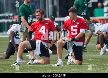 July 28, 2021, Florham Park, New Jersey, USA: New York Jets quarterback ...