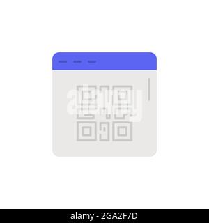 E-commerce QR code, web site, page color vector icon. Stock Vector