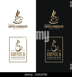 Coffee and chocolate shop vintage logo vector image. Vintage coffee shop and cafe logos badges and vector image Stock Vector