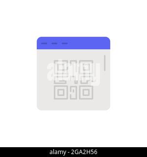 E-commerce QR code, web site, page color vector icon. Stock Vector
