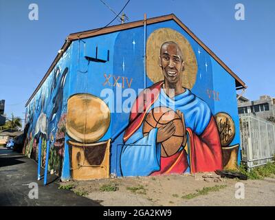 Los Angeles, CA, USA - May 4, 2021: Memorial Mural for late basketball superstar Kobe Bryant Stock Photo