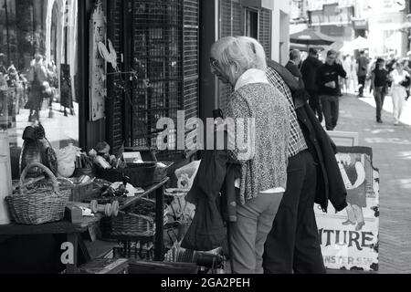 The old town in Hastings is full of antique shops with bric a brac and collectors items and is a treasure trove for those looking for a bargain Stock Photo